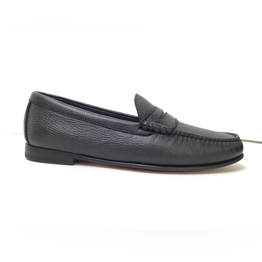 T.B.PHELPS Ventura Deerskin Penny Loafer Men's Black Leather Loafers Size 9